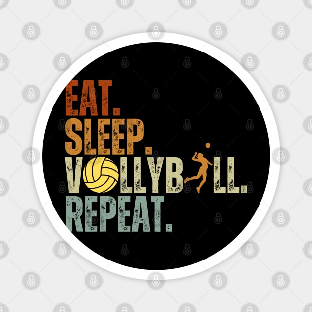 Eat Sleep Volleyball Repeat Funny Volleyball Players Boys Magnet by Just Me Store